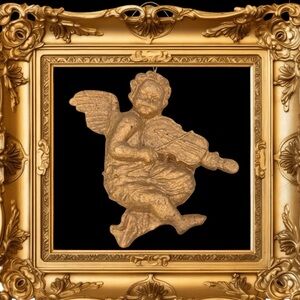 Gold Angel Ornament Vintage Cherub Victorian Cottage Core Old World Hand Crafted